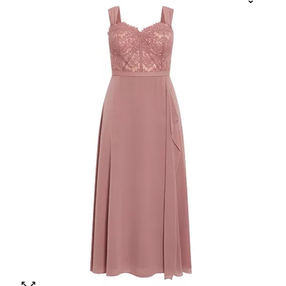 City Chic Women Plus Size 20 Maxi Sweet Evie Antique Rose Mauve Pink NWT Formal